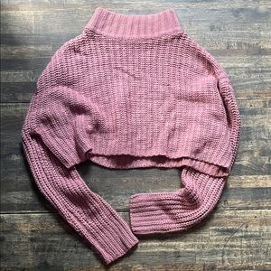 Fashion Nova Mauve Cropped Turtleneck Sweater